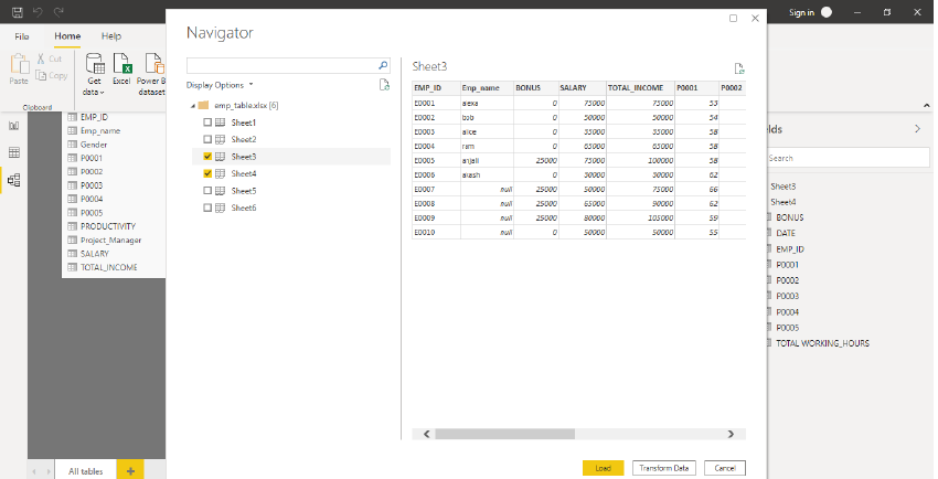 power bi excel option