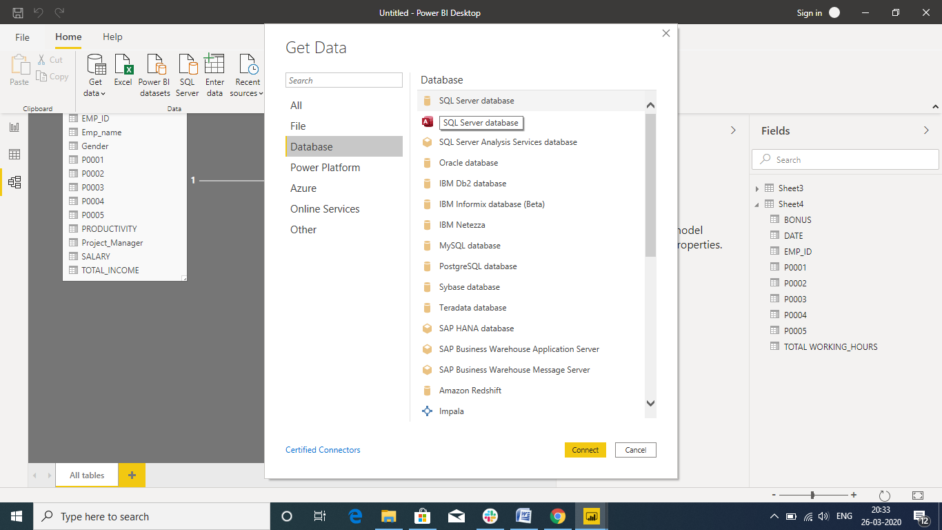 SQL power BI