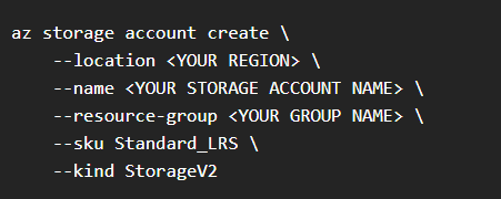 Building the Azure Storage Account